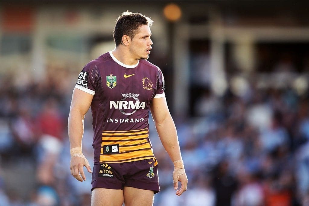 SYDNEY, AUSTRALIA - MAY 01: James Roberts of the Broncos looks on during the round nine NRL match between the Cronulla Sharks and the Brisbane Broncos at Southern Cross Group Stadium on May 1, 2016 in Sydney, Australia. (Photo by Matt King/Getty Images)