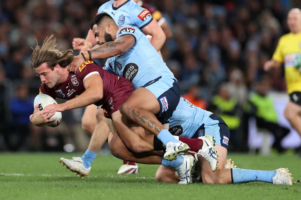 Bronco Patrick Carrigan wins the Wally Lewis Medal for Origin 2022