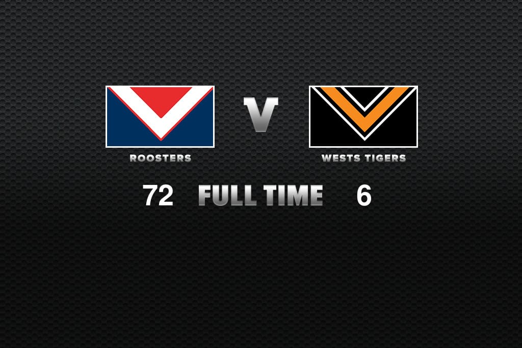 FULL TIME: Roosters Vs Wests Tigers - Round 23, 2022 - NRL News - Zero ...