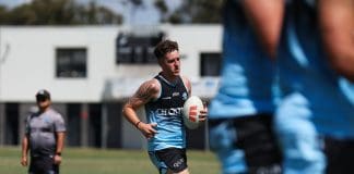 Nikora Williams enjoying NRL pre-season training. (Photo: Sharks Media)